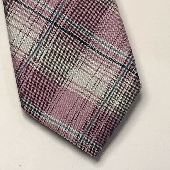 PENGUIN - 100% Silk Plaid Purple/Gray Necktie - Picture 8 of 8